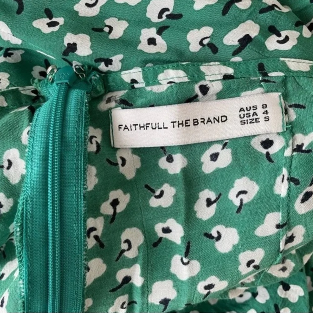 Faithful the Brand Playa Green Floral Print Jumpsuit Playsuit - Picture 13 of 13